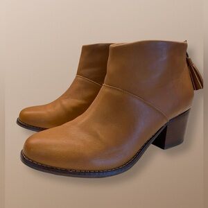 TOMS Leather Ankle Boots - Caramel
